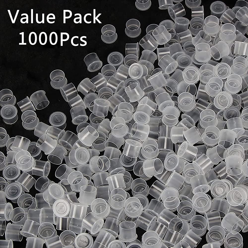 Tattoo Ink Caps with Base Disposable 1000pcs Ink Cups Tattoo Ink Caps Large 17MM