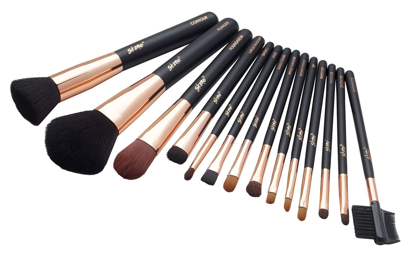 Professional Makeup Brush Set - Skone Luxe Pro Makeup Brushes, 14 pc Set