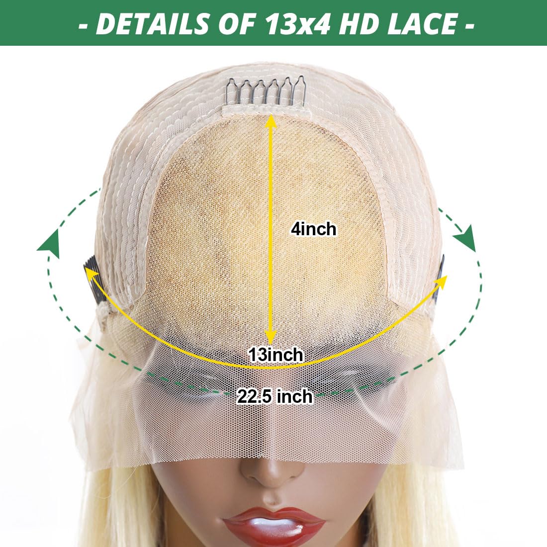 Sweetie 14 Inch 613 13x4 Lace Front Wig Human Hair 150% Density 12A Blonde Wig Human Hair Straight Lace Front Wigs Human Hair for Women HD Lace Glueless Wigs Human Hair Pre Plucked