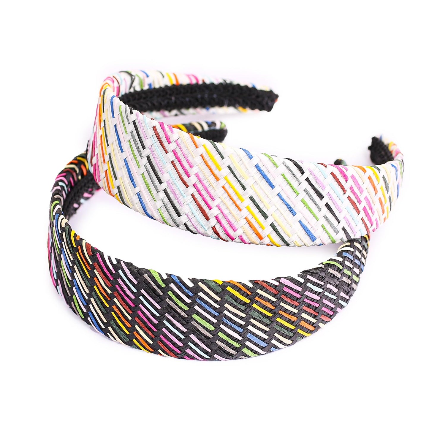 vowyore 3 pack Straw Headbands Fashion Rattan Wide Head Band Boho Headband Summer Bohemian Woven Headwear Hair Head Bands Hair Band for Woman Girl Hair Accessories