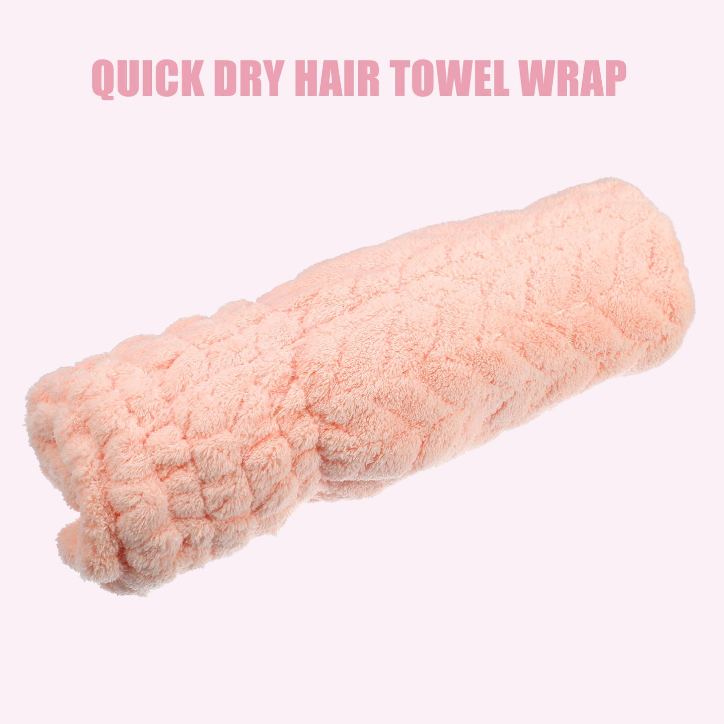 VOCOSTE Diamond Shape Hair Drying Towel Dry Cap, Quick Drying, Lightweight Strong Absorbent, for After Bath Drying Hair, Pink
