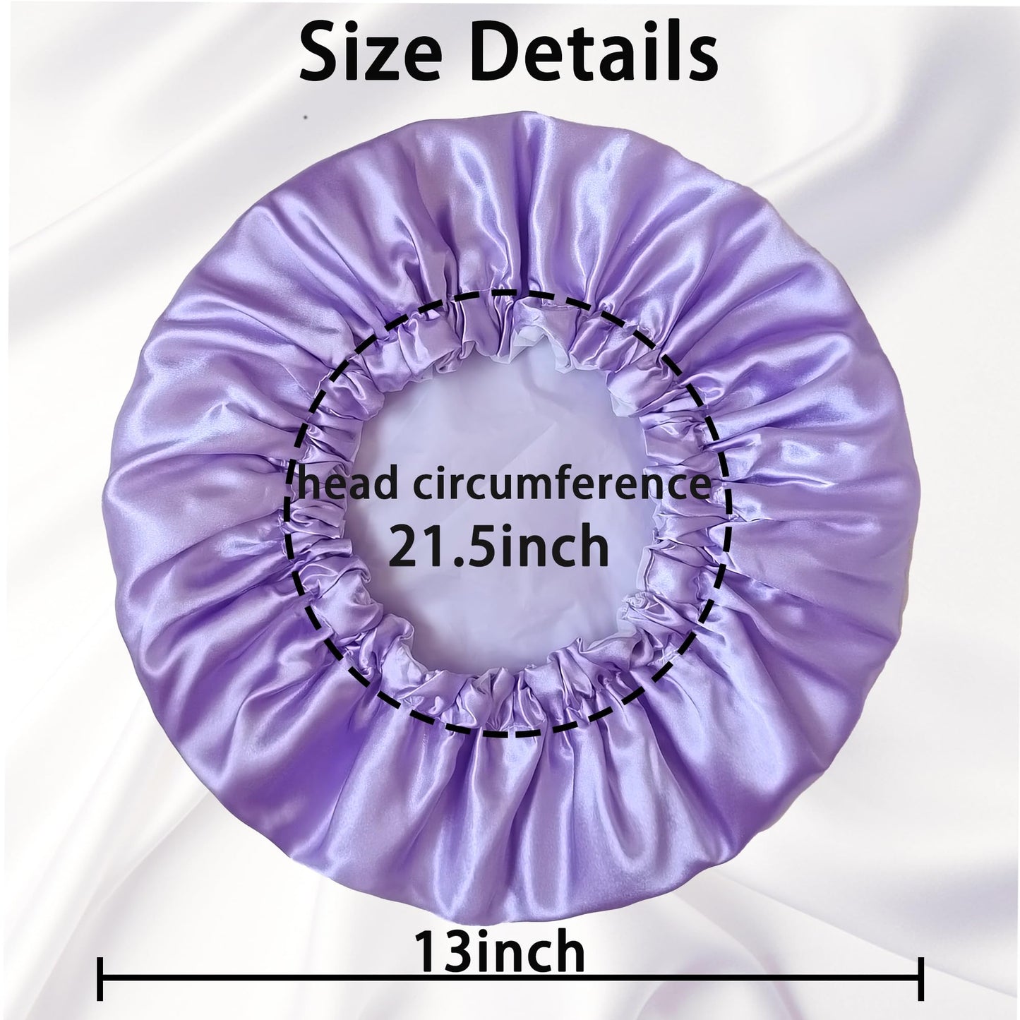 vidsel Shower Cap for Women Reusable Shower Caps Waterproof, Large Double Layer Bath Hair Cap for All Hairstyles