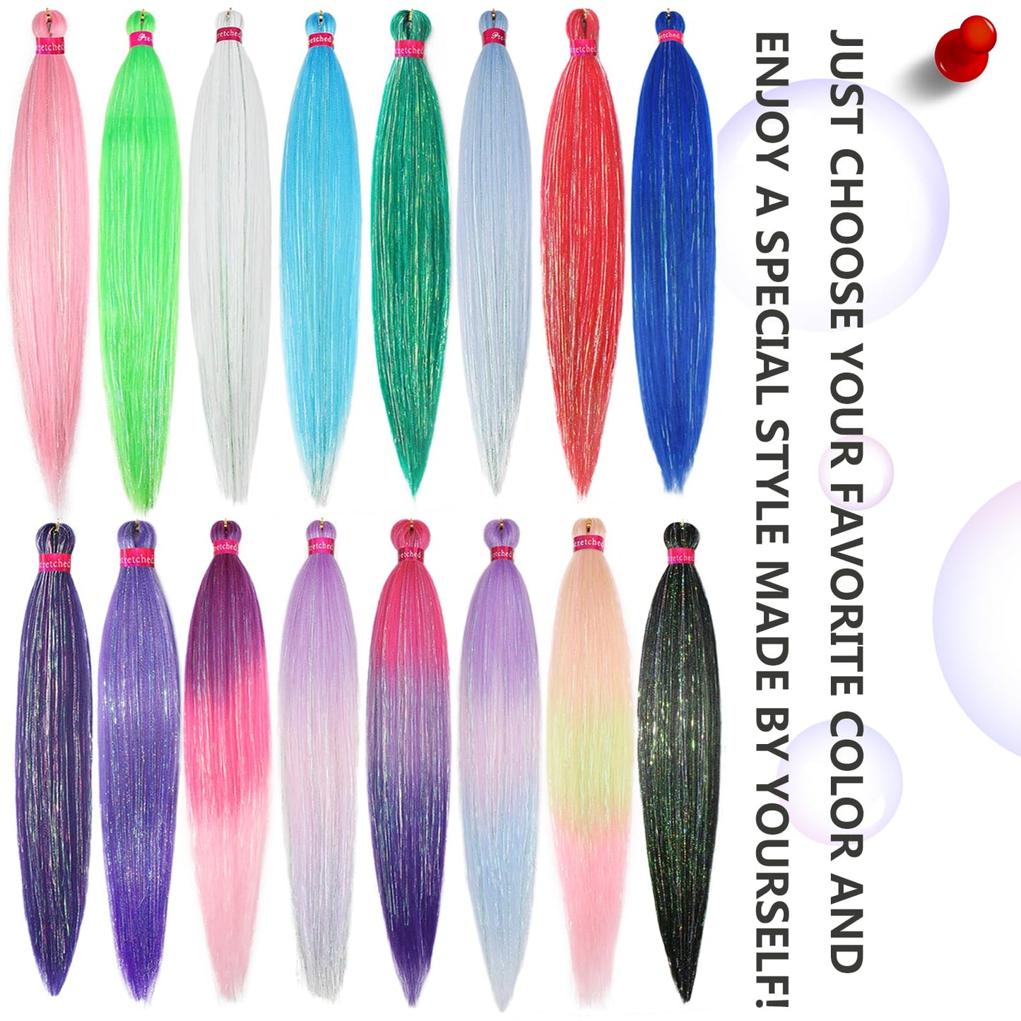 Ombre Purple-Light Blue-Lavender Pre Stretched Braiding Hair 30 Inch Braiding Hair 2 Packs Pre Feathered Hair Extensions Yaki Texture Braids Hair Easy to Use