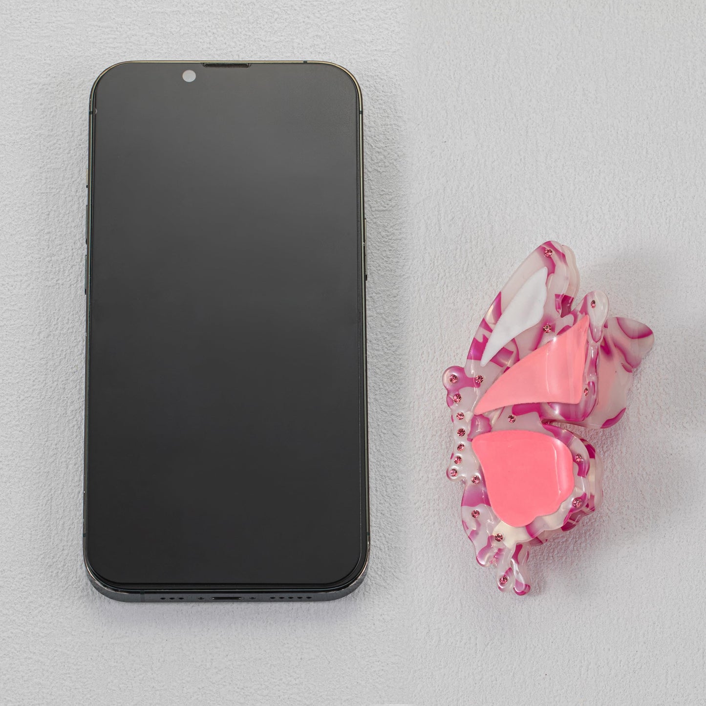 Butterfly Hair Clips Acetate Rhinestone Hair Claw Clips Jaw Clips 2.9 inch Butterfly Hair Claw Clips，Beautiful Pink Butterfly Hair Clips Hair Accessories for Women(small butterfly-pink)