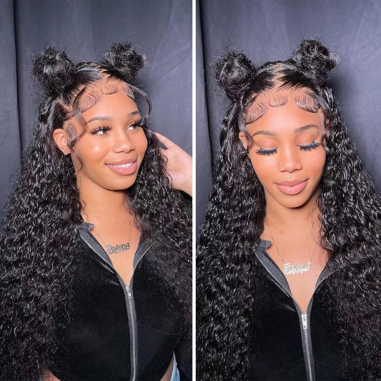 Tendersse Deep Wave Lace Front Wigs Human Hair Brazilian 10A Virgin Hair Pre Plucked Human Hair Wigs With Baby Hair 150% Density Nature Color Human Hair Wigs For Black Women(22inch)