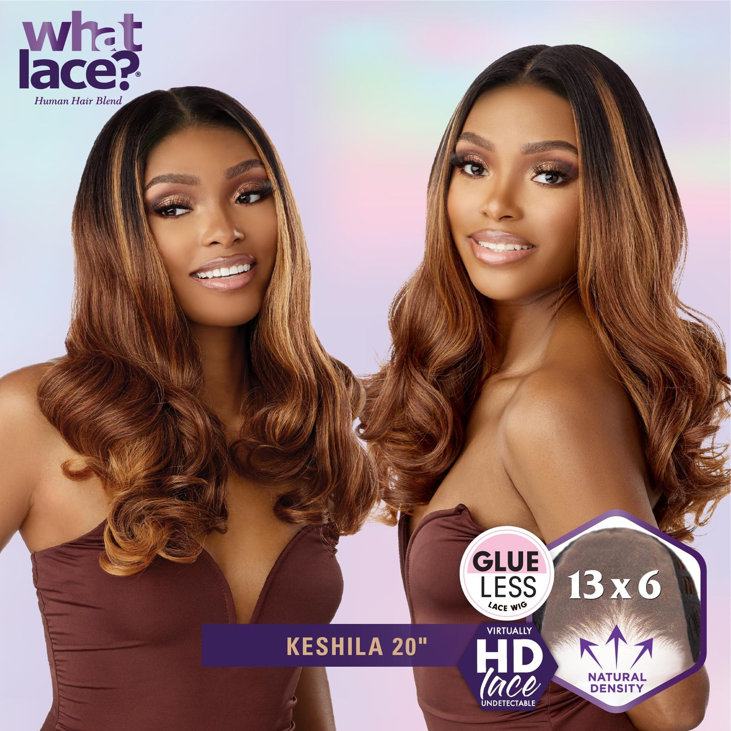 Sensationnel What Lace 13x6 Wigs - Human Hair Mixed Keshila 20-inch preplucked hairline - Whatlace HHM Keshila 20 Inch (COLORMELTCHOCOLATE)