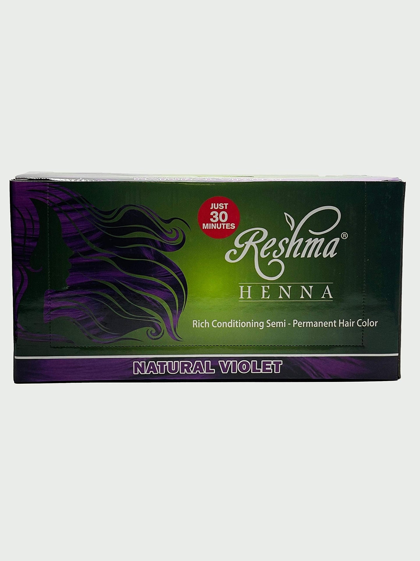 Reshma Beauty 30 Minute Henna Hair Color | Infused with Natural Herbs, For Soft Shiny Hair | Henna Hair Color/Dye, 100% Gray Coverage | Semi Permanent | Ayurveda Hair Products (Violet, Pack Of 12)