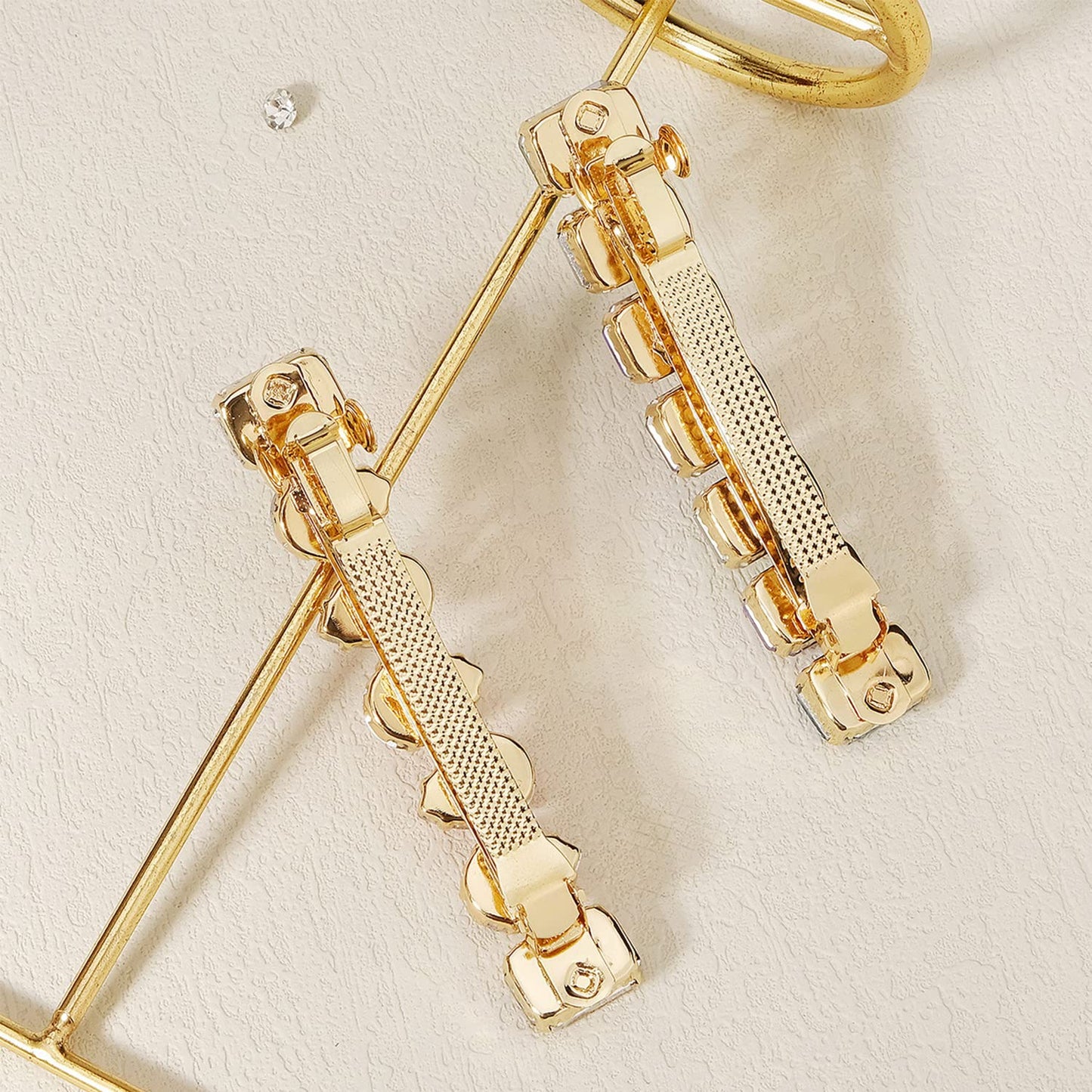 Austrian Crystal Hair Barrettes, 2Pcs Rhinestones Hair Clips, Colourful Sparkly Hairgrip Hair Headwear Accessories for Women Girls