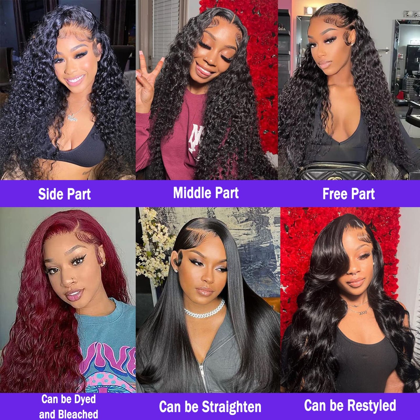 ONECHULY Water Wave Lace Front Wigs Human Hair 180% Density Pre Plucked with Baby Hair 13x4 Hd Transparent Water Wave Lace Frontal Wigs 22Inch Wear and go Glueless Wet and Wavy Wig for Women