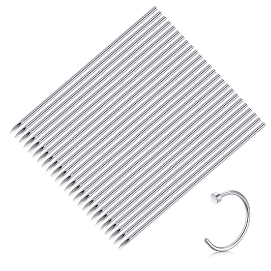 50PCS 20G Piercing needles, Disposable Sterilized Stainless Steel Body Piercing Hollow Needles For Nose Septum Ring Ear Piercing
