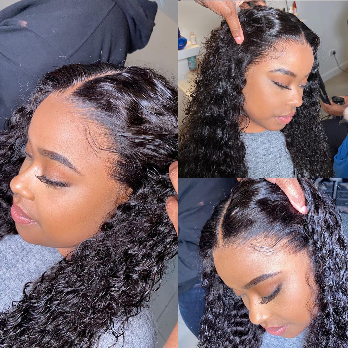 BLY Glueless Wigs Human Hair Pre Plucked 4x6 HD Pre Cut Lace Ready to Wear and Go Wig for Beginners Lace Front Wig For Women Kinky Curly Black Hair 18 Inch