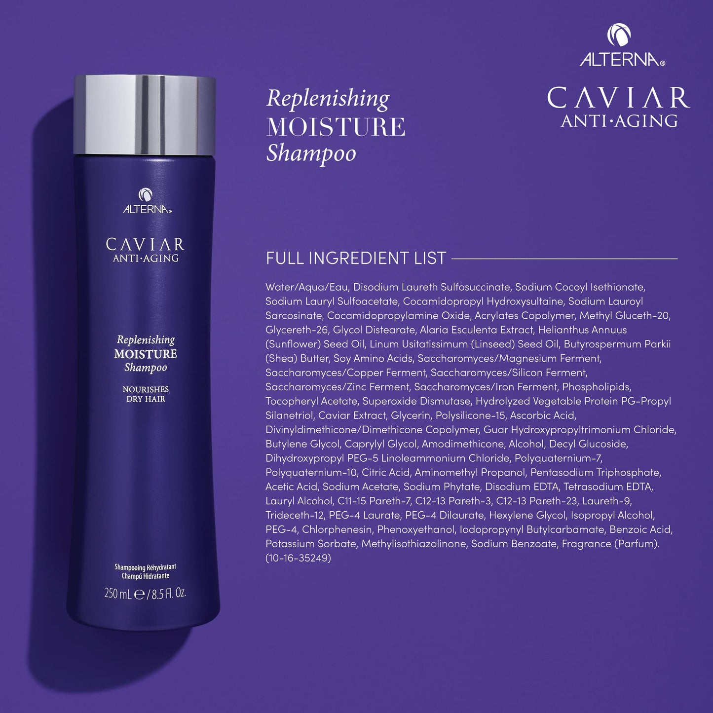 Alterna Haircare CAVIAR Anti Aging Replenishing Moisture Shampoo, 8.5 Fl Oz (Pack of 1)