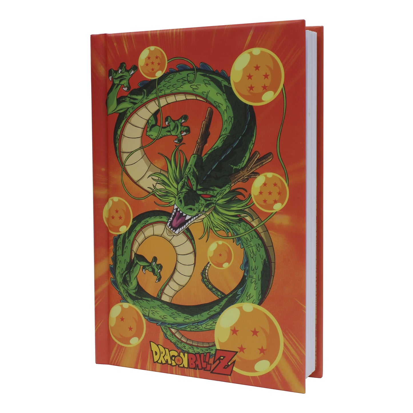 ABYstyle Dragon Ball Z Gift Set Includes 16 Oz Kame Symbol Drinkware Glass, 4 star Dragon Ball Pin & Shenron Hardcover Journal DBZ Merch Anime Manga Gift 3 Pcs