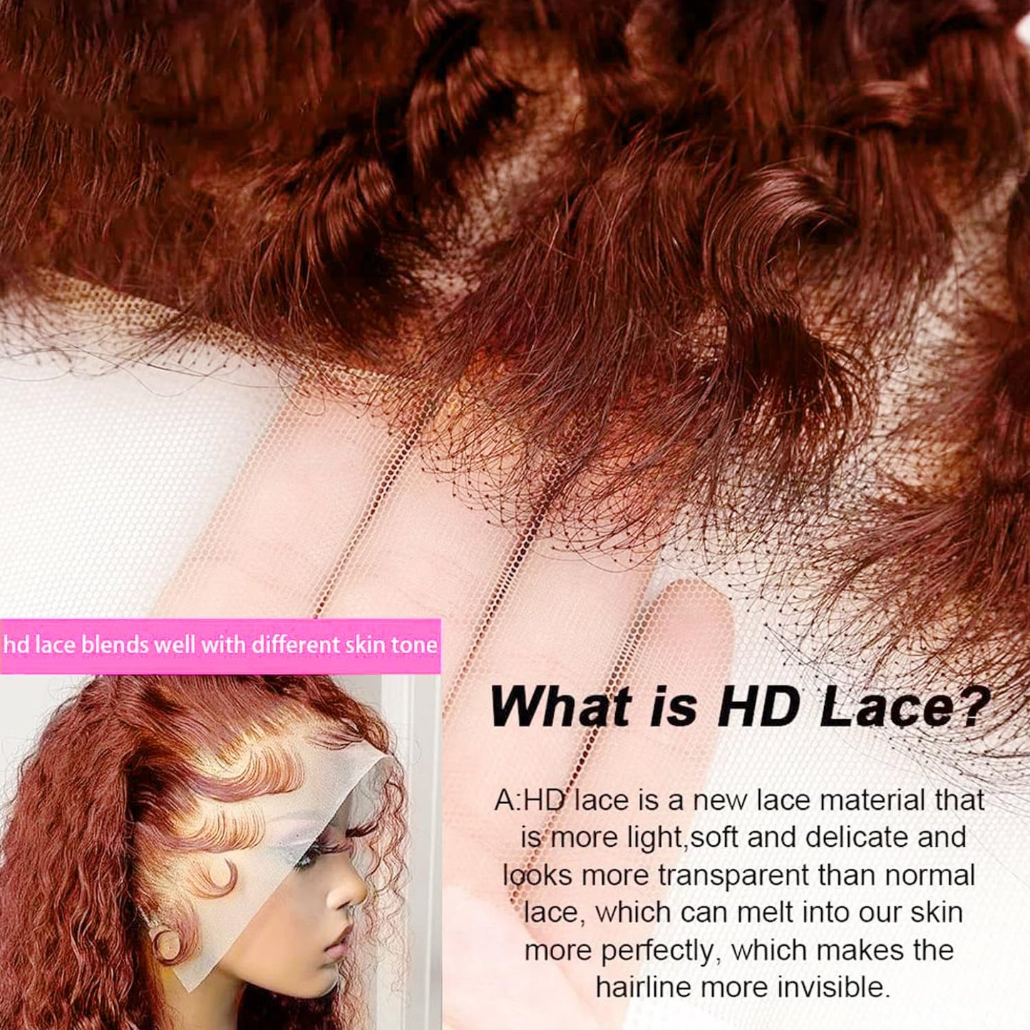 TopSilky Reddish Brown Lace Front Wigs Human Hair 13X6 Curly Lace Front Human Hair Wig 180% Density Auburn Brown Kinky Curly HD Transparent Lace Front Human Hair Wig Pre Plucked 12 Inch