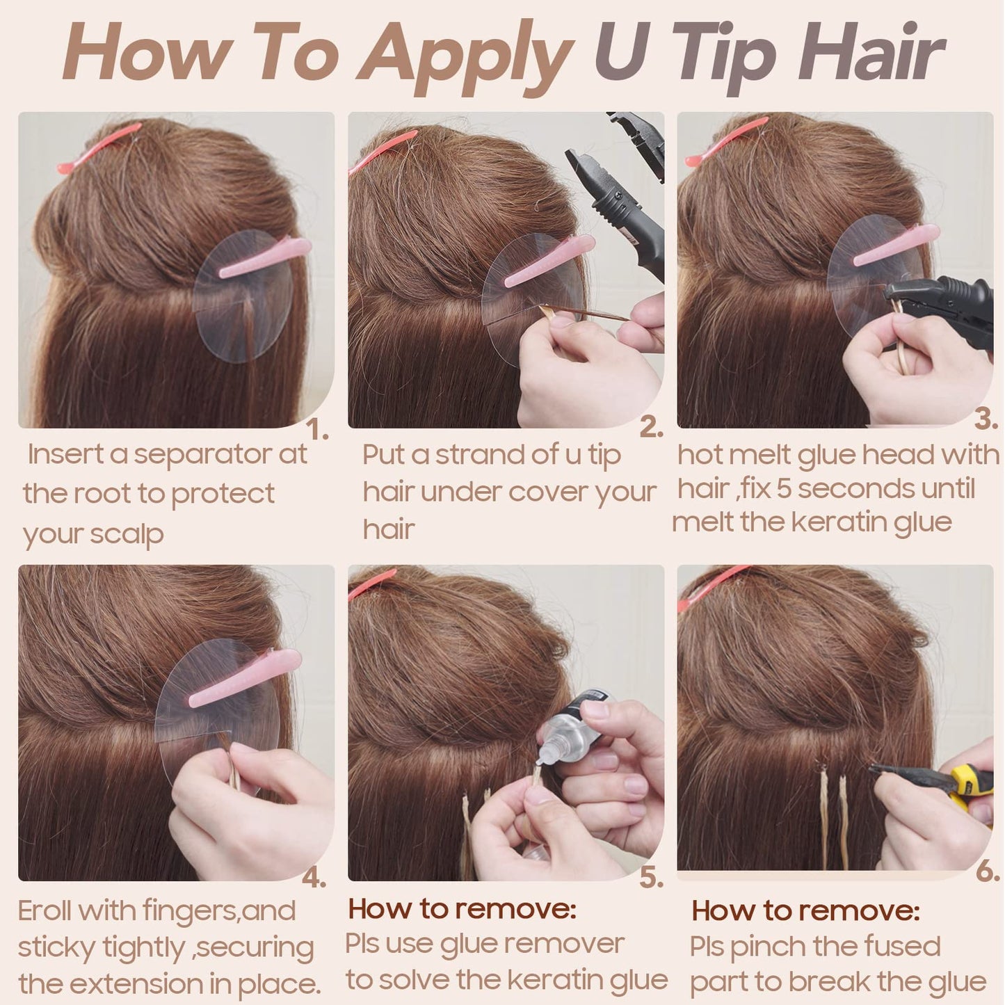 S-noilite U Tip Hair Extensions Human Hair Burgundy U Tip Fusion Hair Pre Bonded Nail Tipped Hair Italian Keratin Glue Remy Human Hair Straight 100 Strands/50g 22 Inch (#99J Wine Red)