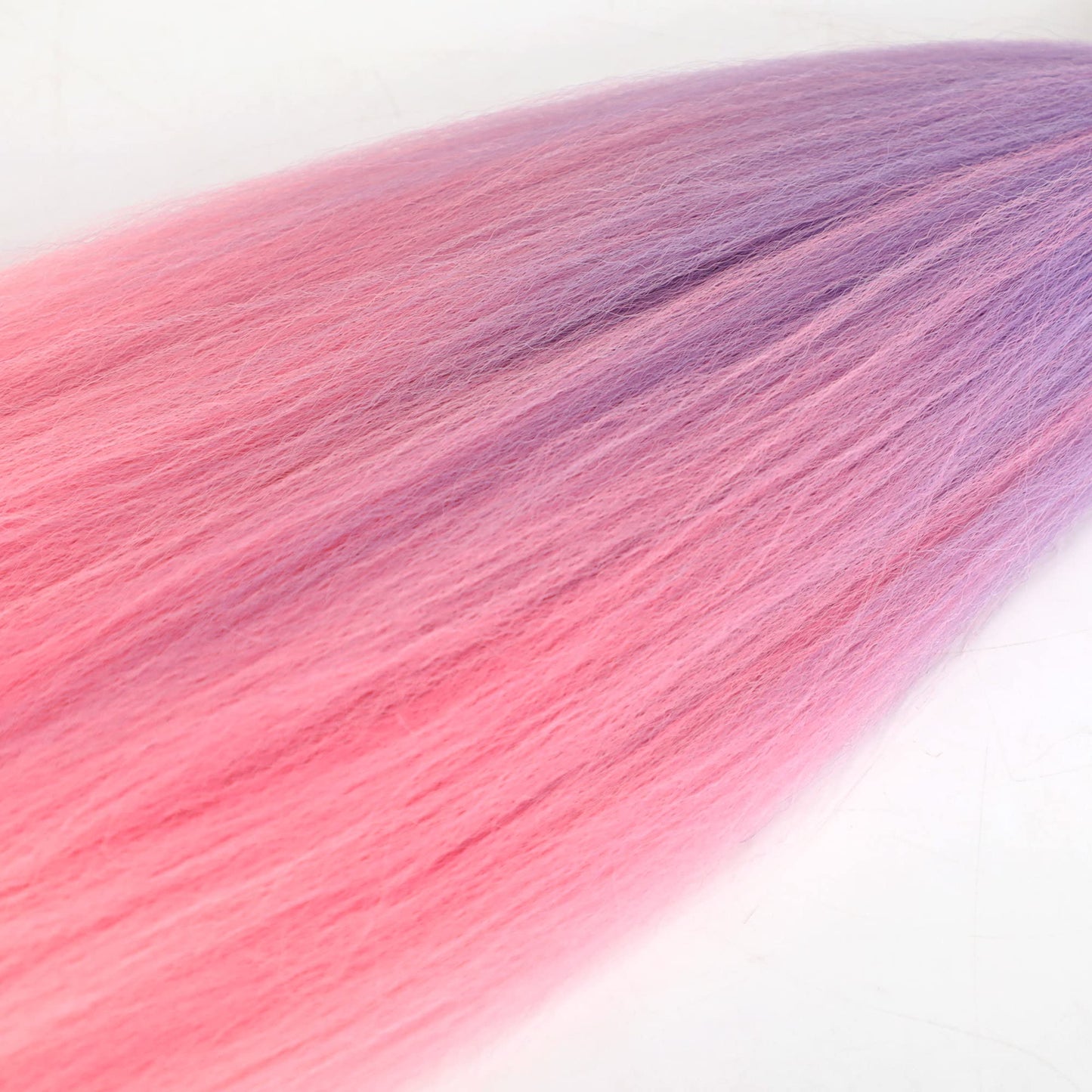 Pre-Stretched Braiding Hair Ombre Pink Braiding Hair Extensions 26 Inch 6 packs Hot Water Setting Professional Soft Yaki Synthetic Crochet Braids（Purple to Pink to White）