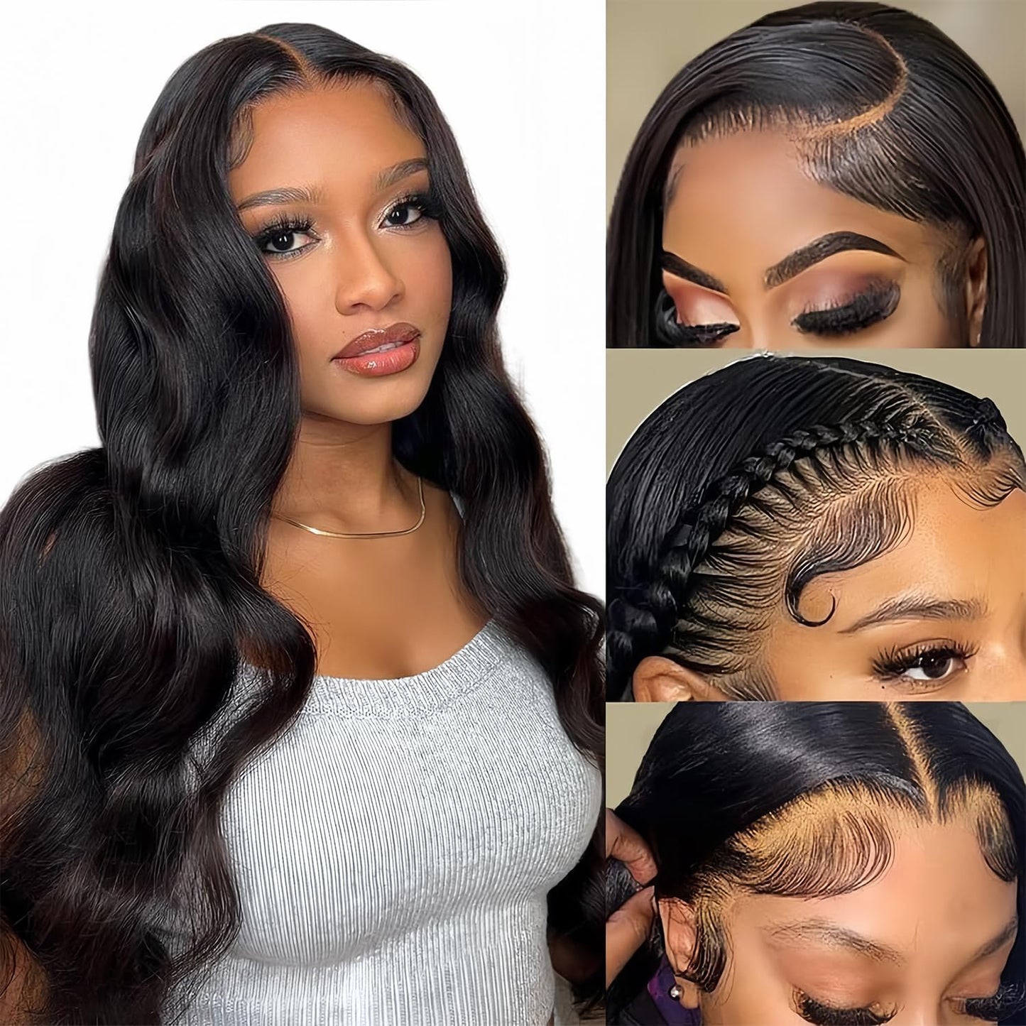 Smilulu 13x4 Lace Front Wigs Human Hair Body Wave Lace Front Wigs Human Hair Pre Plucked 13x4 Hd Lace Frontal Wigs Human Hair Hd Lace Front Wigs for Black Women (20-Inch(Pack of 1))