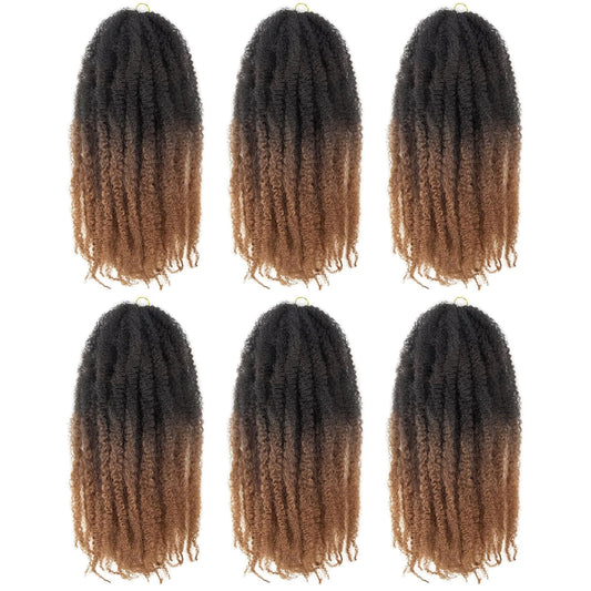 Toyotress Marley Twist Braiding Hair - 18 Inch Ombre Brown Long Marley Hair For Faux Locs, Afro Kinky Curly Marley Twist Crochet Hair Extensions Synthetic Crochet Braids (18 Inch, OT30-6P)