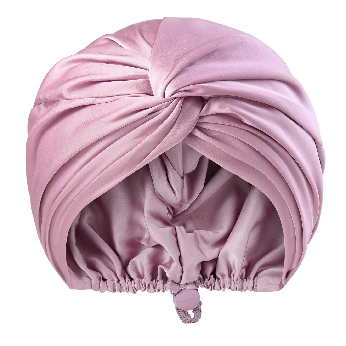 Adjustable Silk Satin Bonnet for Sleeping Hair Wrap, Double Layer Sleep Cap, Night Turban for Large Long Curly Braid Women Men Hair - Lavender Purple