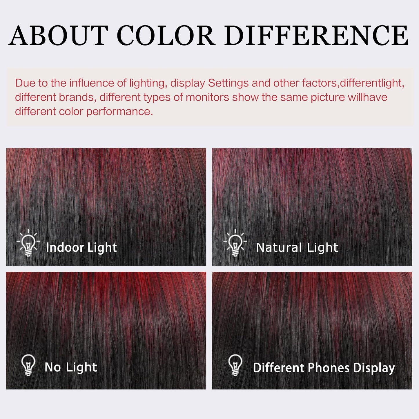 PARK YUN Red black Ombre Shoulder Length Straight Wig 19 Inch Short Straight Layered Wig Middle Part Synthetic Heat Resistant Wig for Women Daily Party used.