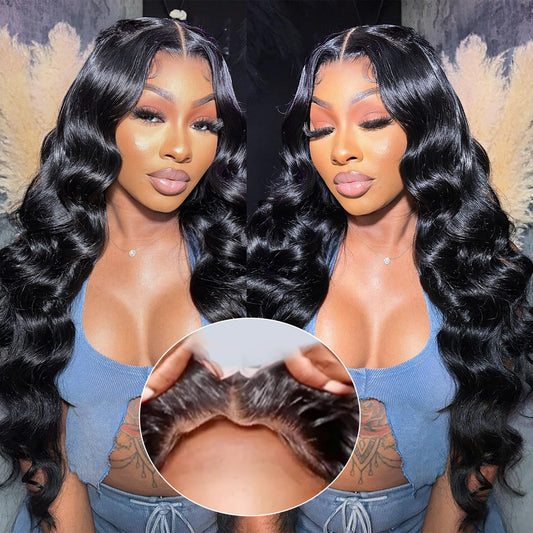 Tongce Wear and Go Glueless Wigs Human Hair Pre Plucked Pre Cut 4X4 HD Lace Closure Wigs Human Hair Body Wave Lace Front Wigs Human Hair 3 Seconds to Wear Glueless Wigs 180% Density 22 Inch