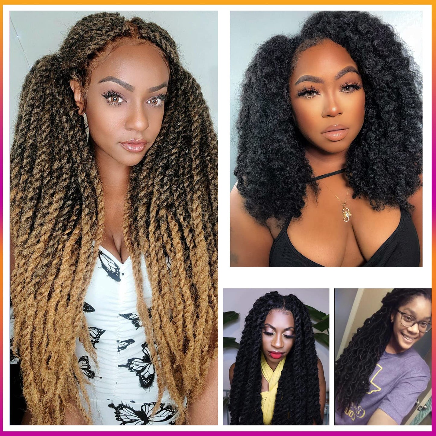 ToyoTress Marley Twist Braiding Hair - 18 Inch 6 Packs 613 Marley Hair For Faux Locs, Marley Twist Crochet Hair Afro Kinky Curly Marley Braids Synthetic Braiding Hair (18 Inch, #613-6P)