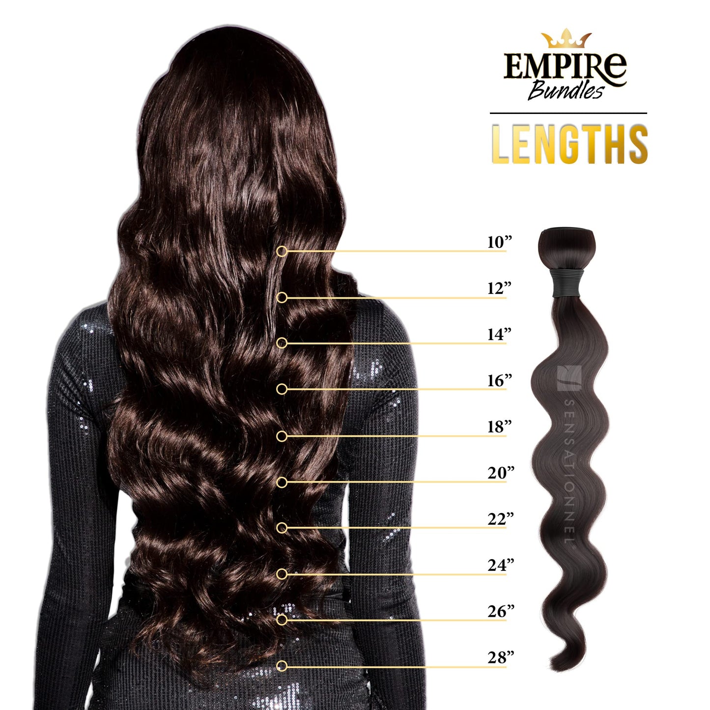 Sensationnel Empire Bundle weave hair - human hair extensions unprocessed bundle hair - Empire Bundles Body Wave 2 pack (16 inch, 613 BLONDE)