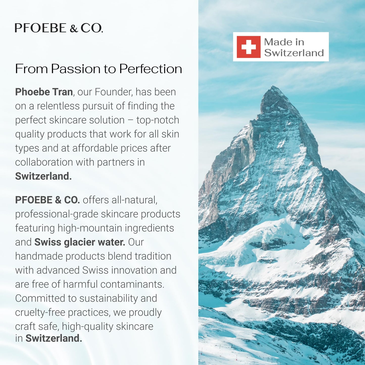 Pfoebe & Co. Peptide Reconstruction Cream | Face, Neck, Jawline, Decolletage | Swiss Glacier Water Infused | Firm & Tighten | Deep Care for Sun Damage | Time-Defying Hydration | Radiant Skin - 50ml