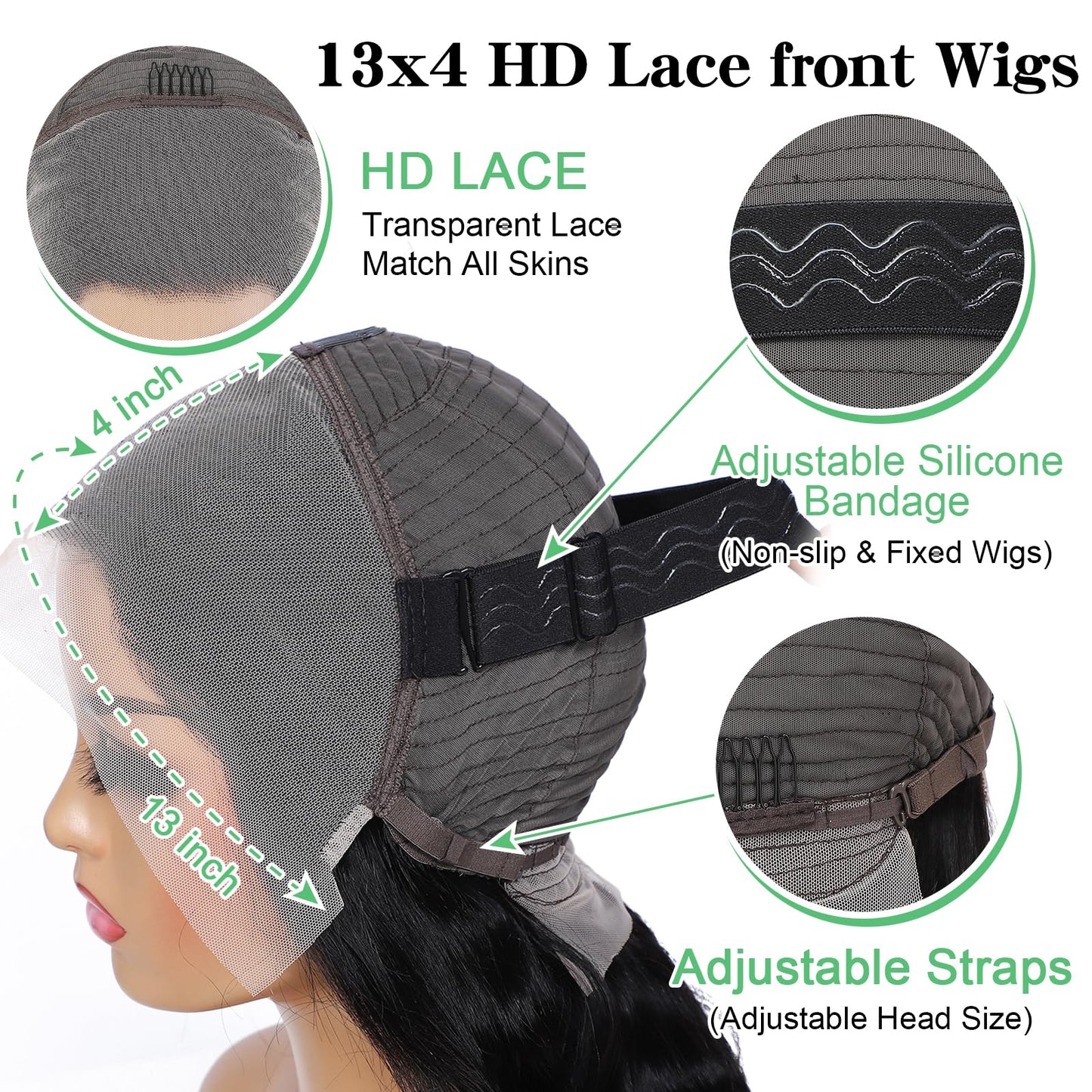 Oriole HD Lace Front Wigs Human Hair 13x4 Glueless Wigs Human Hair Pre Plucked with Baby Hair 16 inch Bob Wig Human Hair 180% Density Straight Human Hair Short Bob Wig for Black Women