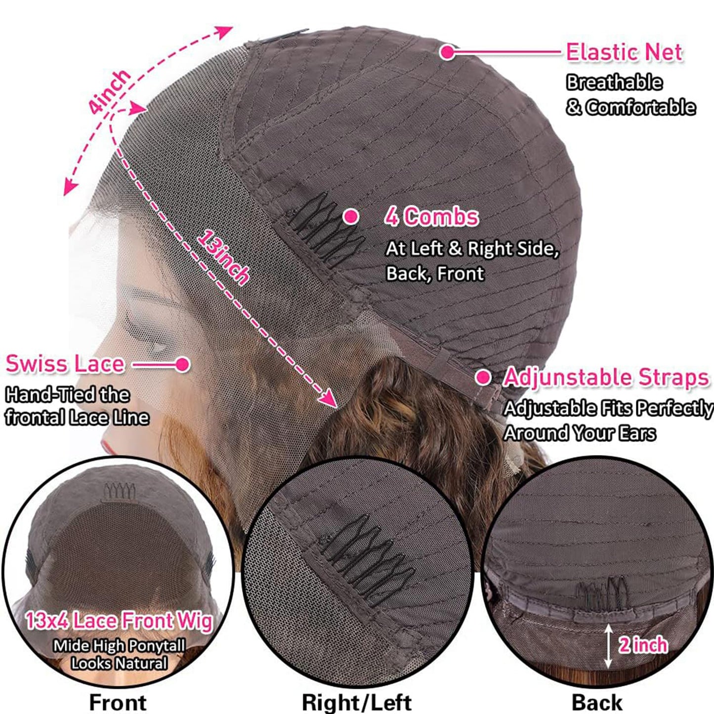 SUNTU Highlight Ombre HD Transparent 13x4 Lace Front Wigs Honey Blonde P4/27 Body Wave Lace Front Wigs Brazilian Human Hair for Black Women Pre Plucked with Baby Hair (16 Inch)