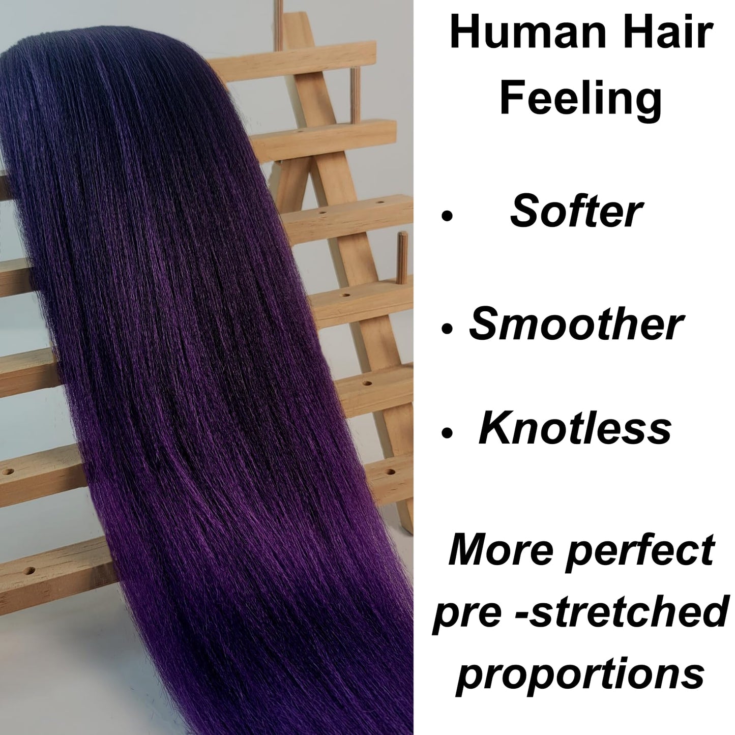 Purple Braiding Hair Pre stretched Kanekalo Pre stretched Braiding Hair Box Braids Braiding Hair Extensions