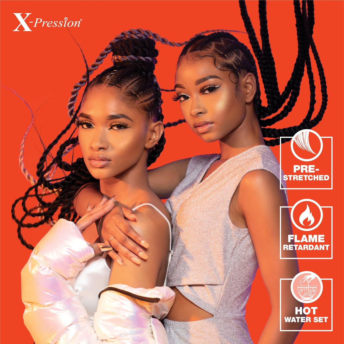 Sensationnel Xpression prestretched braiding hair - 4x xpression 38 inch flame retardant smooth yaki braid - 4x x-pression 38 inch (1 pack, BG BURGANDY)