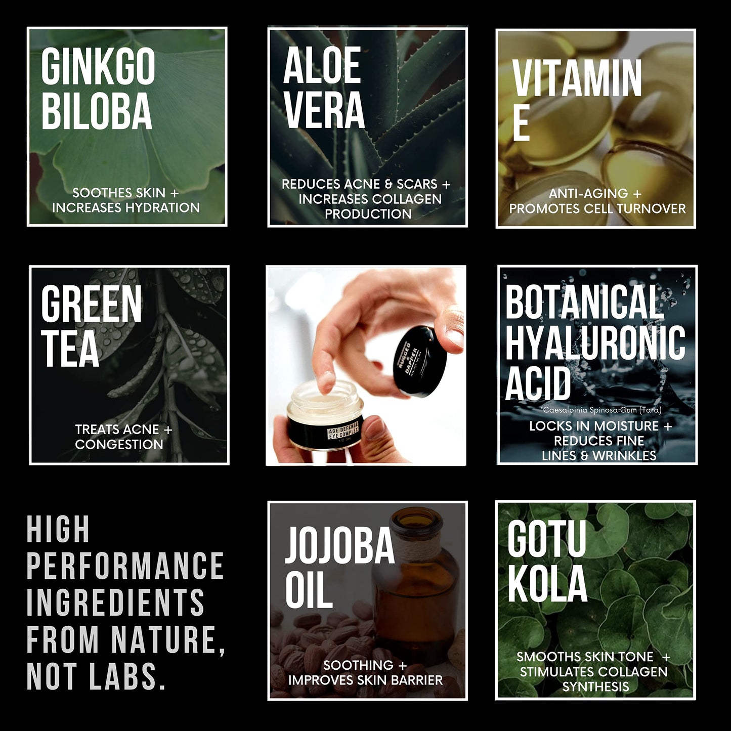 RUGGED & DAPPER Hydration Remedy Lip Balm, Age Defense Face Cream & Age Defense Eye Complex