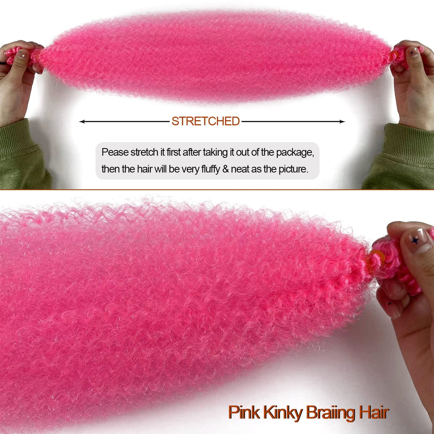 Pink Marley Hair for Kids 3 Pack Pre-Separated Spring Twist Hair for Soft Locs Hot Pink Kids Braiding Hair 16 Inch Springy Afro Twist Crochet Hair Marley Twist Braiding Hair