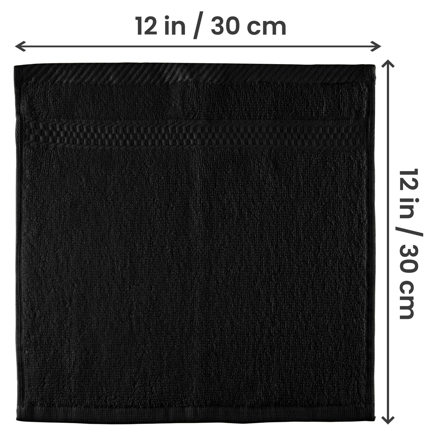 Utopia Towels [12 Pack Premium Wash Cloths Set (12 x 12 Inches) 100% Cotton Ring Spun, Highly Absorbent and Soft Feel Essential Washcloths for Bathroom, Spa, Gym, and Face Towel (Black)