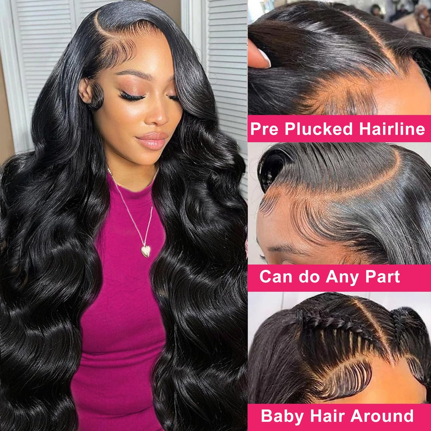 bb face Body Wave Lace Front Wigs Human Hair Pre Plucked 220 Density 13x6 HD Lace Frontal Wigs Human Hair 22 Inch Glueless Body Wave Human Hair Wig for Women