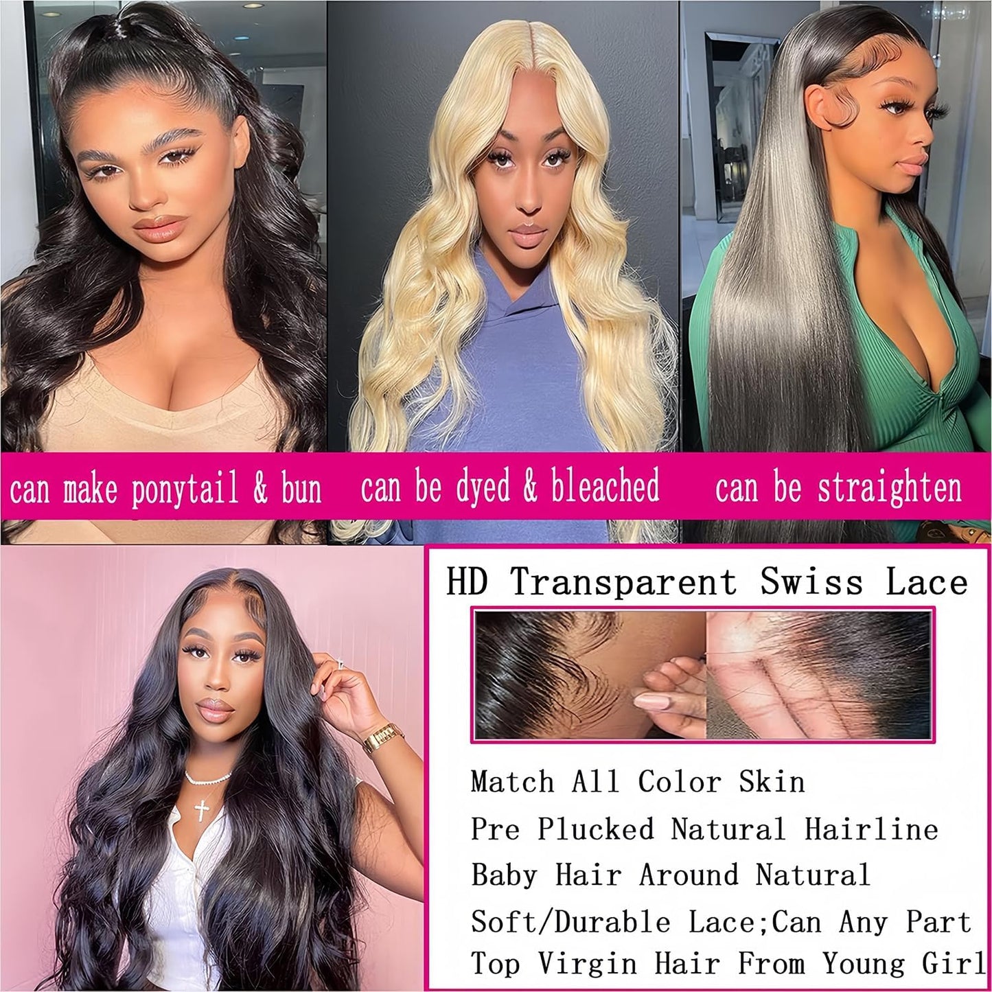 Smilulu 13x4 Lace Front Wigs Human Hair Body Wave Lace Front Wigs Human Hair Pre Plucked 13x4 Hd Lace Frontal Wigs Human Hair Hd Lace Front Wigs for Black Women (20-Inch(Pack of 1))