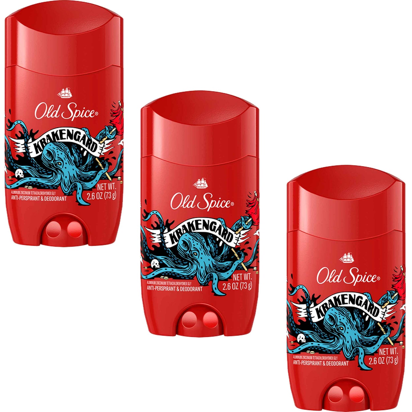 Old Spice Wild Collection Antiperspirant & Deodorant Krakengard, 2.6 Ounce (Pack of 3)