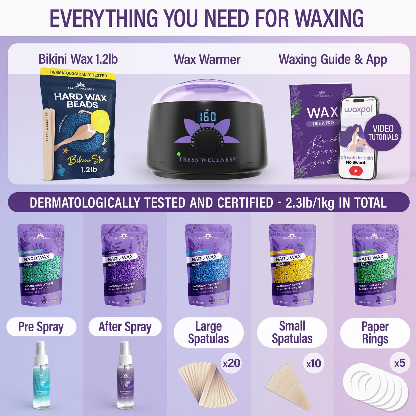 Tress Wellness Wax Warmer Kit with Bikini Wax