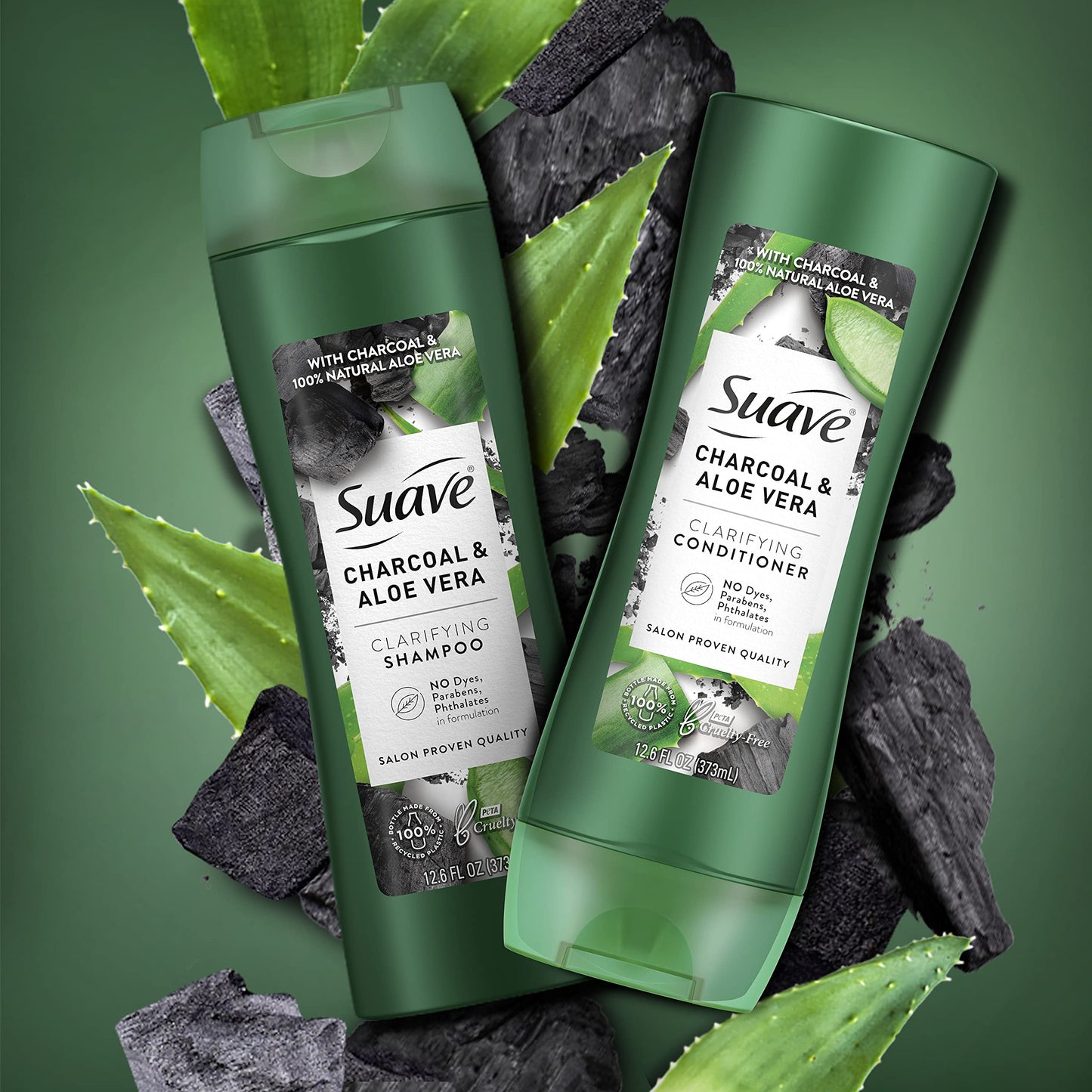 Suave Professionals Clarifying Shampoo for Oily Hair Charcoal Aloe Vera Paraben Free 12.6 oz