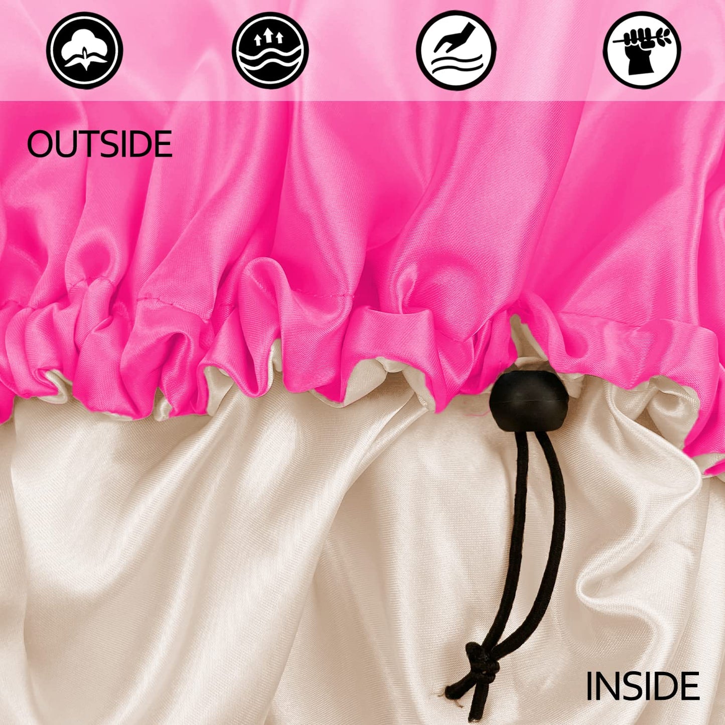 Satin Bonnet Silk Bonnet For Curly Hair Bonnet Braid Bonnet For Sleeping Bonnets For Women Large Double-layer Adjustable