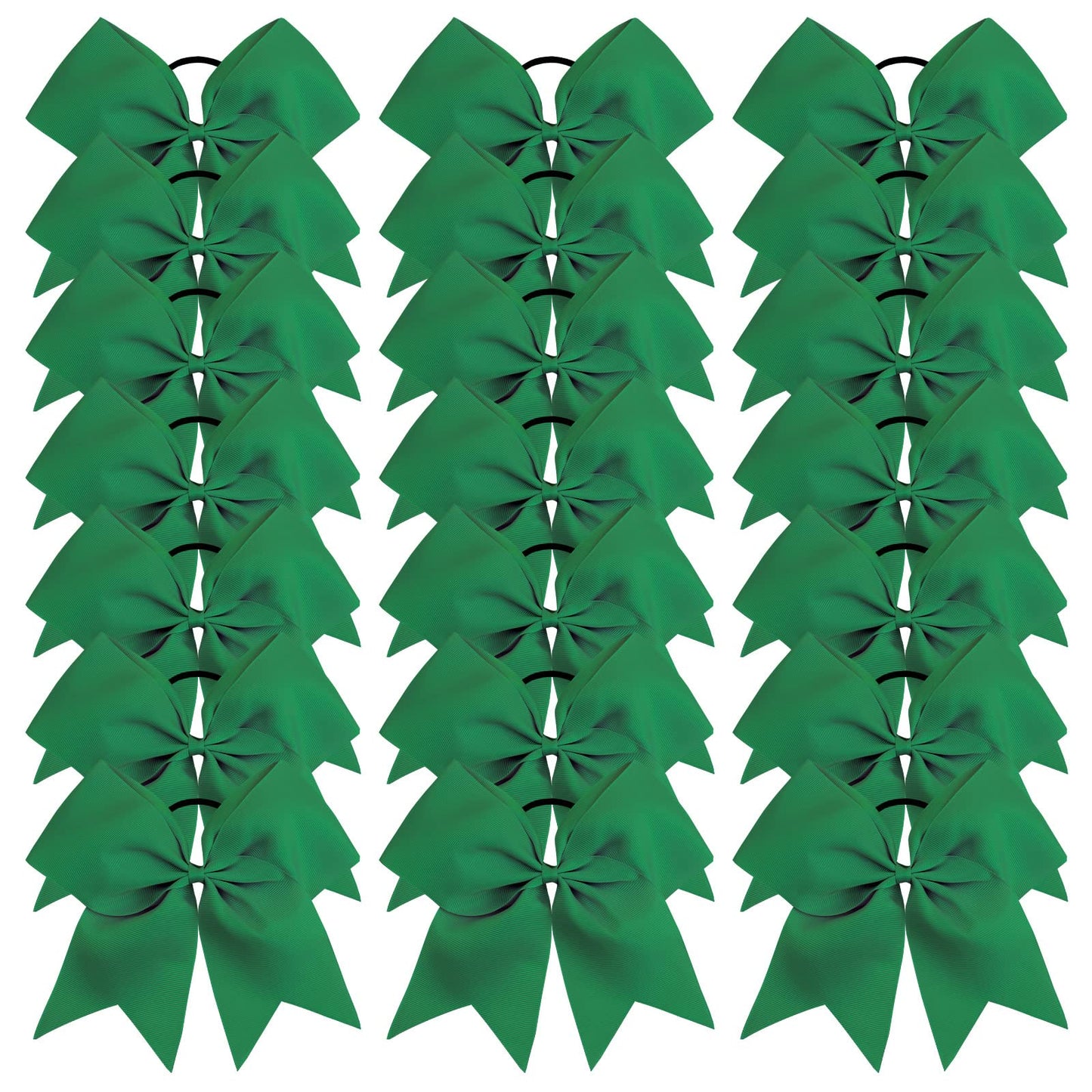 Oaoleer 21PCS 8" Large Cheer Bows Forest Green Bows Jumbo Cheerleader Bow with Ponytail Holder Elastic Band Handmade for Cheerleading Teen Girls College Sports