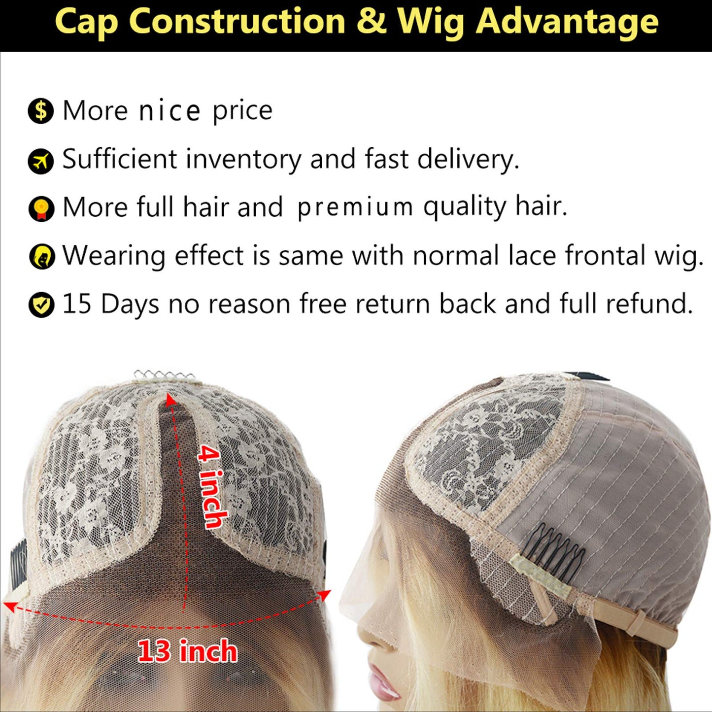 Ombre Blonde Bob Wigs 13x1x4 for Black Women Lace Front Wigs Human Hair Pre Plucked Lace Frontal Wig with Baby Hair (12 Inch, 1B/613 T-part)