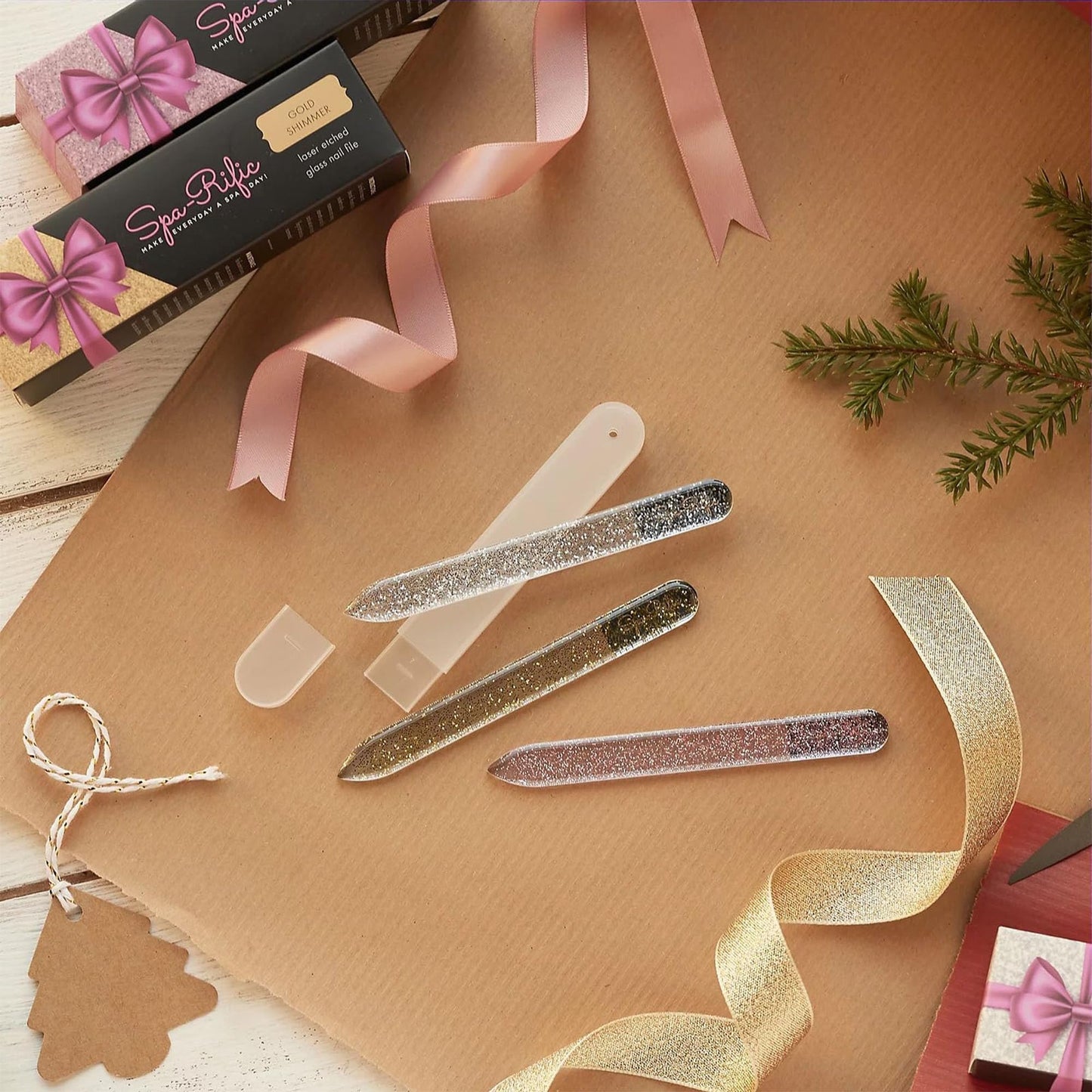 Spa-Rific Nano Laser Etched Glass Manicure Files 3pc Set, Professional Heavy Duty Nail Care Kit for Men, Women, and Adults