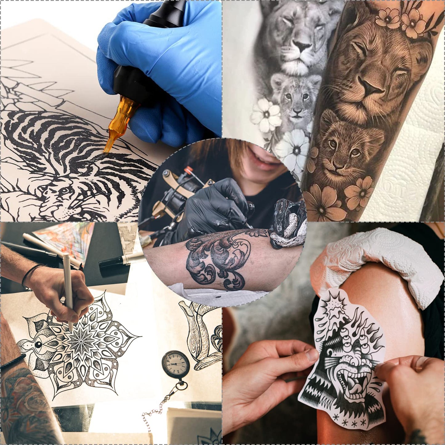Tattoo Practice Skins with Transfer Paper - Autdor 30Pcs Tattoo Fake Skin and Tracing Paper Kit Includes 20Pcs Tattoo Paper and 10Pcs Double Sided Tattoo Skin Practice for Tattoo Practice
