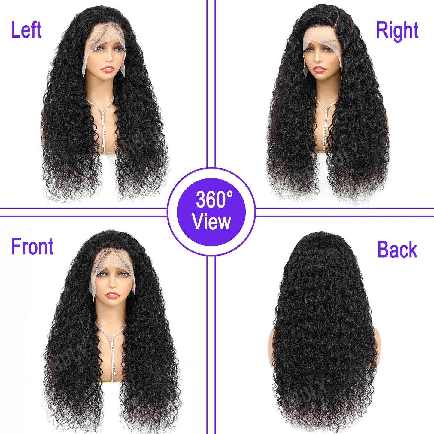 ONECHULY Water Wave Lace Front Wigs Human Hair 180% Density Pre Plucked with Baby Hair 13x4 Hd Transparent Water Wave Lace Frontal Wigs 22Inch Wear and go Glueless Wet and Wavy Wig for Women