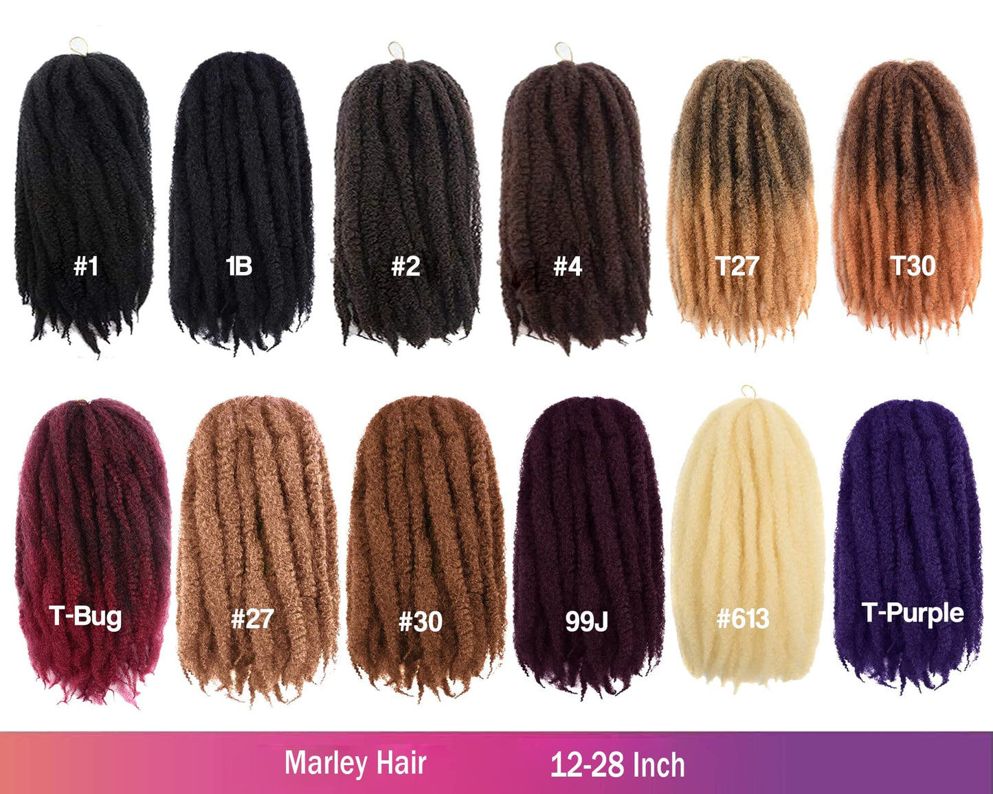 Toyotress Marley Twist Braiding Hair - 18 Inch Ombre Brown Long Marley Hair For Faux Locs, Afro Kinky Curly Marley Twist Crochet Hair Extensions Synthetic Crochet Braids (18 Inch, OT30-6P)