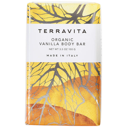 Terravita Organic, Vegan, & Gluten-Free Body Bar Soap, Vanilla, 100 Gram