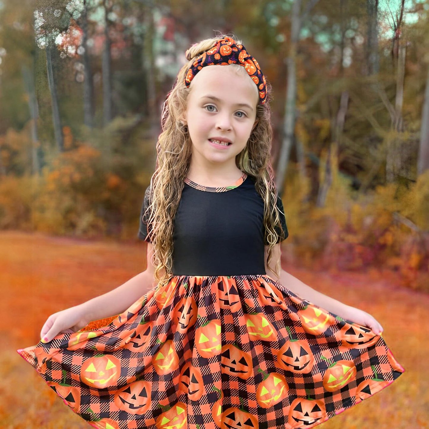 YanJie Pumpkin Hair Accessories: Wide Knotted Headband, Halloween Gifts for Women