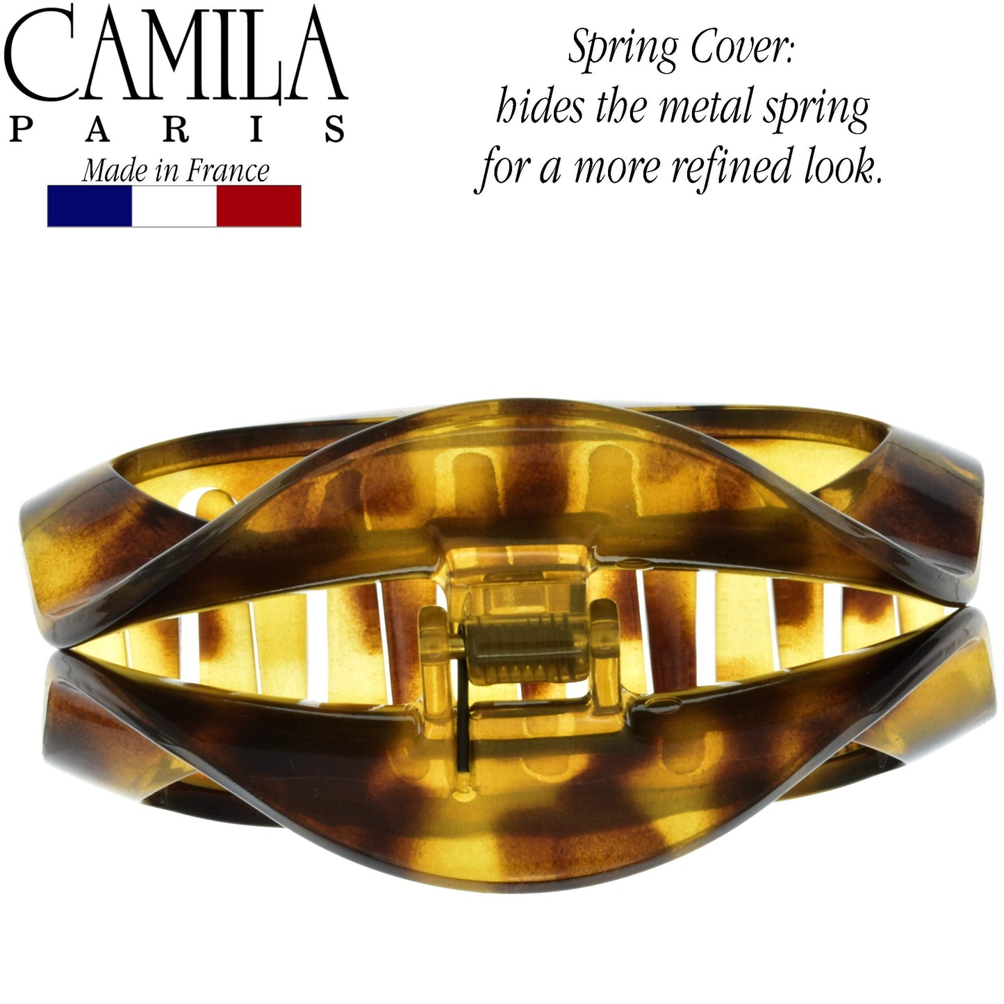 Camila Paris CP1573 French Hair Clip for Women Thick Hair for Long Curly Wavy Hair, Girls Hair Claw Clips Jaw, Durable Styling Big Claw Clip for Thick Hair, Strong Hold No Slip Grip, Made in France